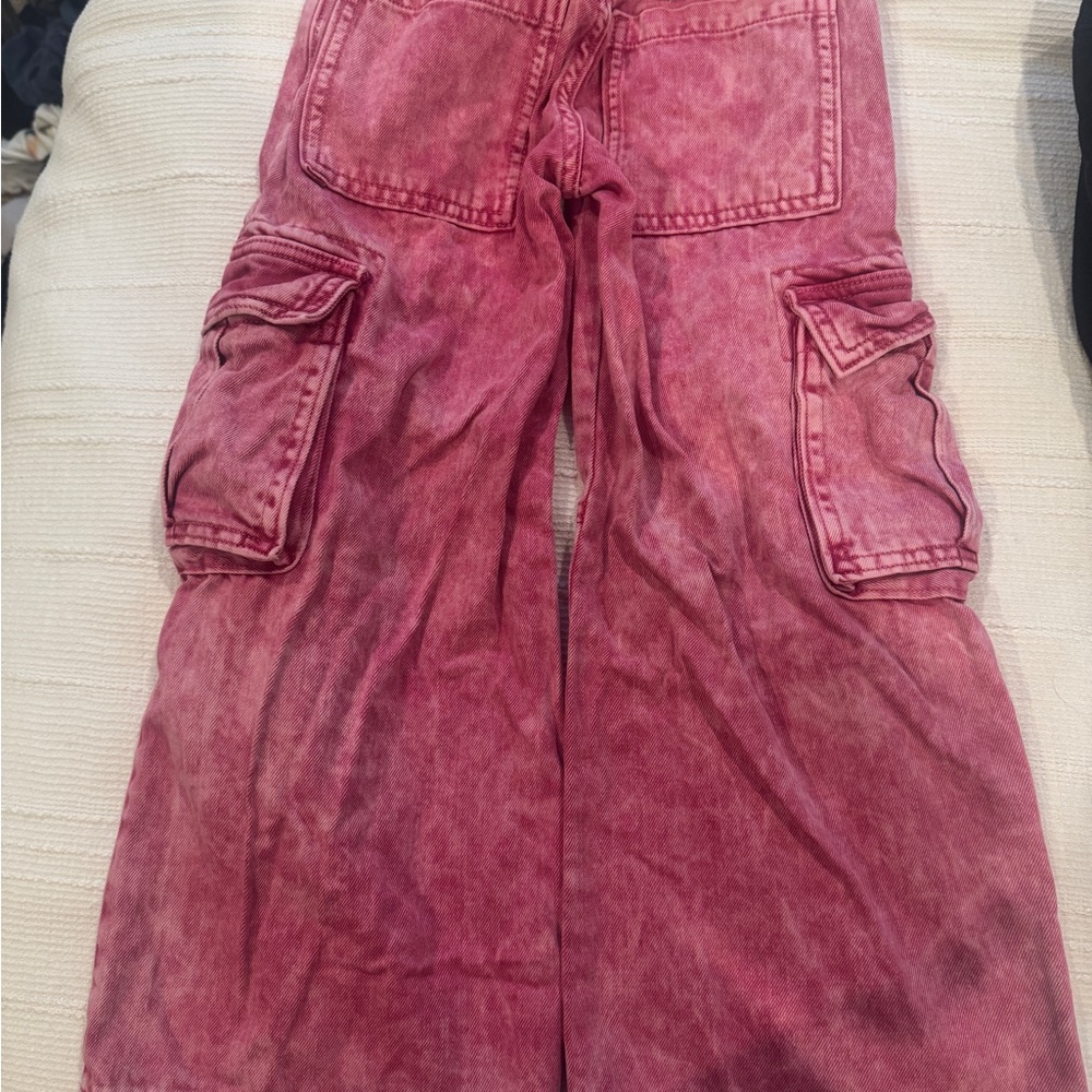 Two Pairs Wide leg girls jeans — Pink & Blue - Picture 2 of 7
